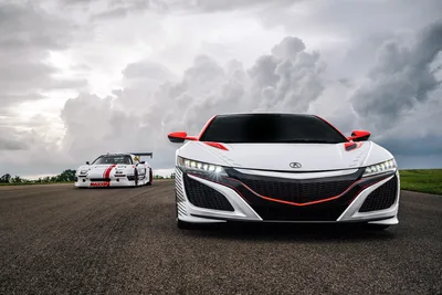 Acura NSX Supercars on Empty Road Under Storm Clouds - free cars & vehicles wallpaper 3986×2661
