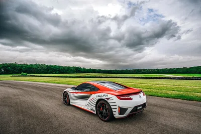 Acura NSX Sports Car on Track with Stormy Sky - free cars & vehicles wallpaper 3669×2449