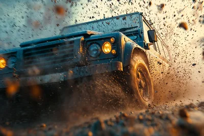Blue Off-Road Vehicle Kicking Up Dust Cloud - free cars & vehicles wallpaper 3000×2000