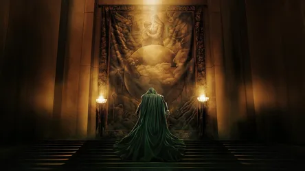 Cloaked Figure Kneeling Before Heavenly Tapestry - free movies & tv wallpaper 3840×2160