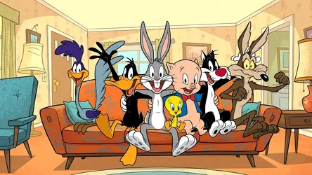 Classic Looney Tunes Characters on Couch in Living Room - free cartoons & comics wallpaper 2559×1440