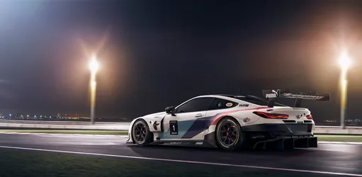 Racing BMW M4 GT3 on Night Track with Floodlights - free cars & vehicles wallpaper 3000×1467