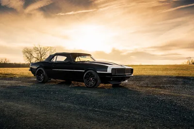 Classic Black Muscle Car at Golden Hour Sunset - free cars & vehicles wallpaper 2048×1366