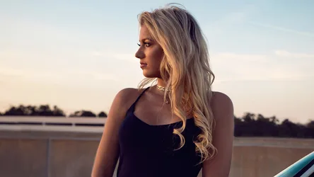 Woman in Black Top Overlooking Waterfront at Sunset - free people & portraits wallpaper 2560×1440