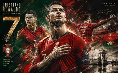 Cristiano Ronaldo Portugal Football Icon Montage - free sports wallpaper 3840×2400
