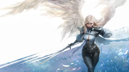Celestial Warrior: Wings of Aion - free art & design wallpaper 3840×2160