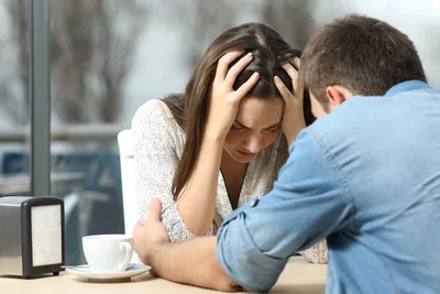 Couple Having Difficult Conversation at Cafe Table - free people & portraits wallpaper 5760×3840