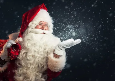 Santa Claus With Lantern in Falling Snow - free people & portraits wallpaper 2063×1454