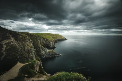 Dramatic Coastal Cliffs Over Stormy Sea - free landscapes wallpaper 6000×4000