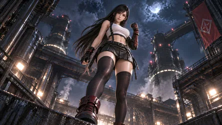 Cyberpunk Female Warrior in Futuristic Neon City - free gaming wallpaper 8360×4705