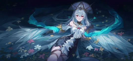 Ethereal Anime Character With Flowing White Hair and Glowing Aura - free anime wallpaper 4398×2045
