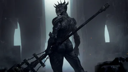 Dark Warrior's Stance: Proxima Ready for Battle - free fantasy wallpaper 2908×1636