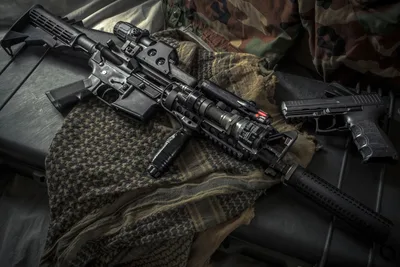 Tactical Arsenal in Shadows - free weapons wallpaper 3600×2400