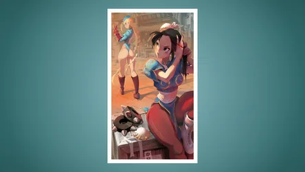 Chun-Li and Cammy: Warrior Sisters of the Ring - free art & design wallpaper 4000×2250