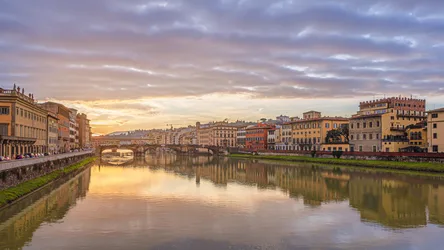 Florence Sunset Over the Arno River - free landscapes wallpaper 4500×2531