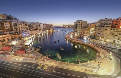 Coastal Harbor Town at Twilight with Mediterranean Architecture - free landscapes wallpaper 3600×2325