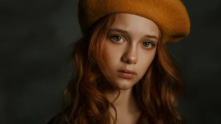 Portrait Of Young Woman In Mustard Beret - free people & portraits wallpaper 1920×1080
