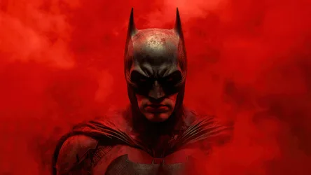 Batman Portrait Against Red Atmospheric Background - free wallpaper 3840×2160