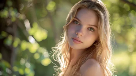 Portrait of Woman in Natural Sunlight with Green Foliage - free people & portraits wallpaper 3840×2160