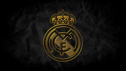 Real Madrid Gold Crest Logo on Dark Textured Background - free sports wallpaper 3840×2160