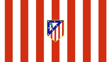 Atlético Madrid Crest on Red and White Striped Background - free sports wallpaper 2560×1440