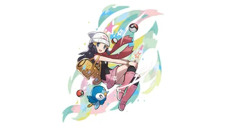 Dawn's Adventure with Piplup - free anime wallpaper 3840×2160