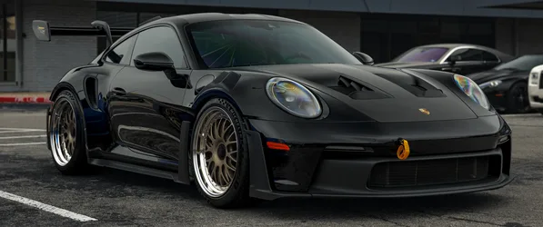 Black Porsche GT3 RS Performance Machine - free wallpaper 3440×1440