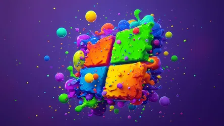 Colorful 3D Abstract Shapes on Purple Background - free wallpaper 3840×2160