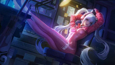 Alice's Neon Workspace - free anime wallpaper 1920×1090