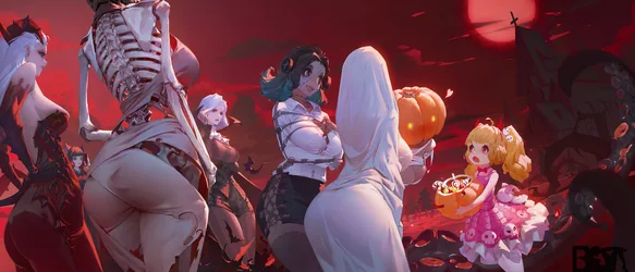 Halloween Candy Harvest Celebration - free anime wallpaper 3840×1645