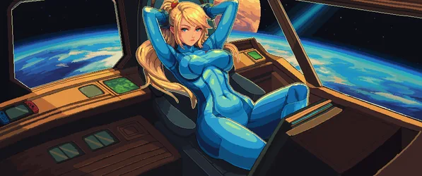 Samus at Rest: Galactic Command Center - free anime wallpaper 3440×1440