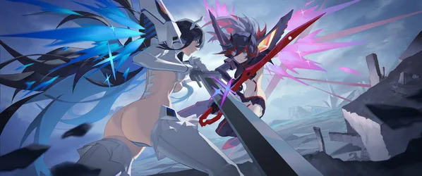 Crimson Clash: Threads Of Fate - free anime wallpaper 7607×3179