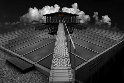 Catwalk Bridge Leading to Observation Tower Above Clouds - free city & urban wallpaper 5120×3413
