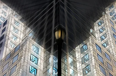 Street Lamp Between Urban Buildings at Night - free city & urban wallpaper 4992×3300