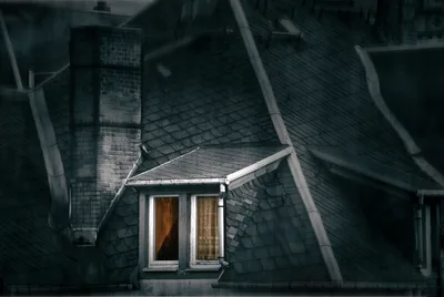 Rooftop Dormer Window with Warm Interior Light - free photography wallpaper 7680×5133