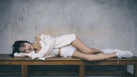 Woman in White Lounging on Wooden Bench - free people & portraits wallpaper 4000×2249