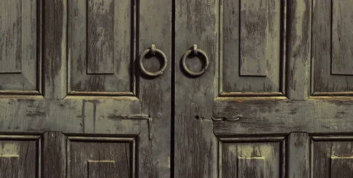 Weathered Double Doors With Brass Ring Handles - free weapons wallpaper 3203×1615
