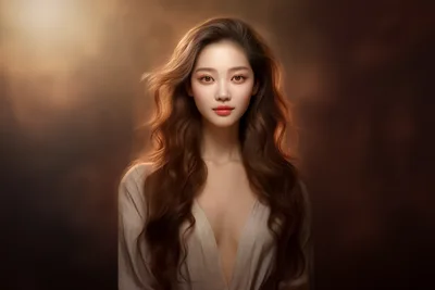 Portrait Of Woman With Long Wavy Brown Hair - free people & portraits wallpaper 4500×3000