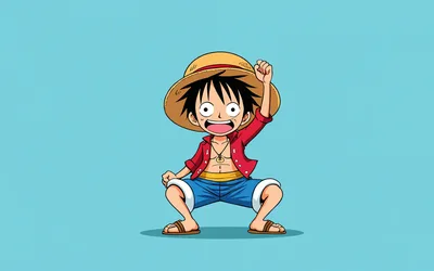 Cheerful Anime Character in Red Jacket and Straw Hat - free wallpaper 3840×2400