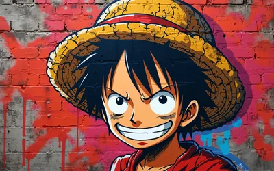 Anime Character Street Art Mural on Red Brick Wall - free wallpaper 3840×2400