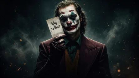 Clown Character Holding "Why So Serious?" Card - free movies & tv wallpaper 3840×2160