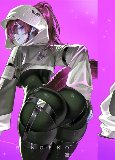 Fluorite from Arknights in White and Black Tactical Suit - free wallpaper 4145×5781