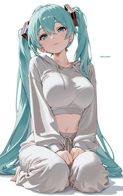 Hatsune Miku Portrait in White - free wallpaper 3712×5888