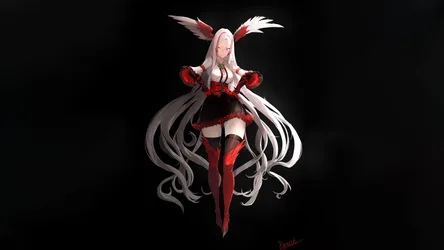 Demoness in Red and Black - free anime wallpaper 3840×2160