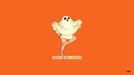 Halloween Ghost Costume Pixel Art - free wallpaper 1920×1080