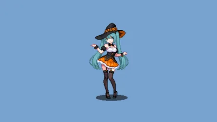 Hatsune Miku Halloween Witch Costume - free anime wallpaper 2560×1440