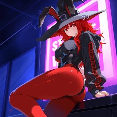 Val in Neon Witch Attire - free anime wallpaper 3000×3000