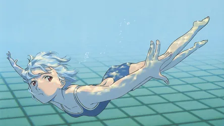 Ayanami Rei Swimming Underwater in Evangelion - free anime wallpaper 4032×2268
