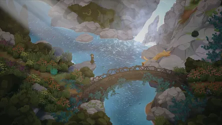 Songs of Glimmerwick Lake Bridge - free fantasy wallpaper 3840×2160