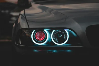 BMW Angel Eye Headlights at Night - free cars & vehicles wallpaper 4000×2666